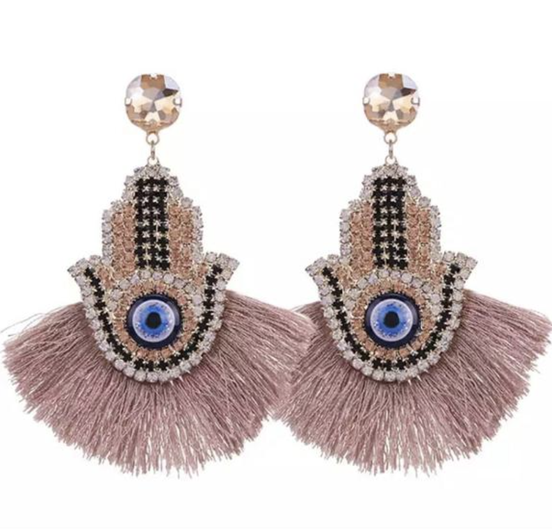 Evil Eye Tassel Earrings