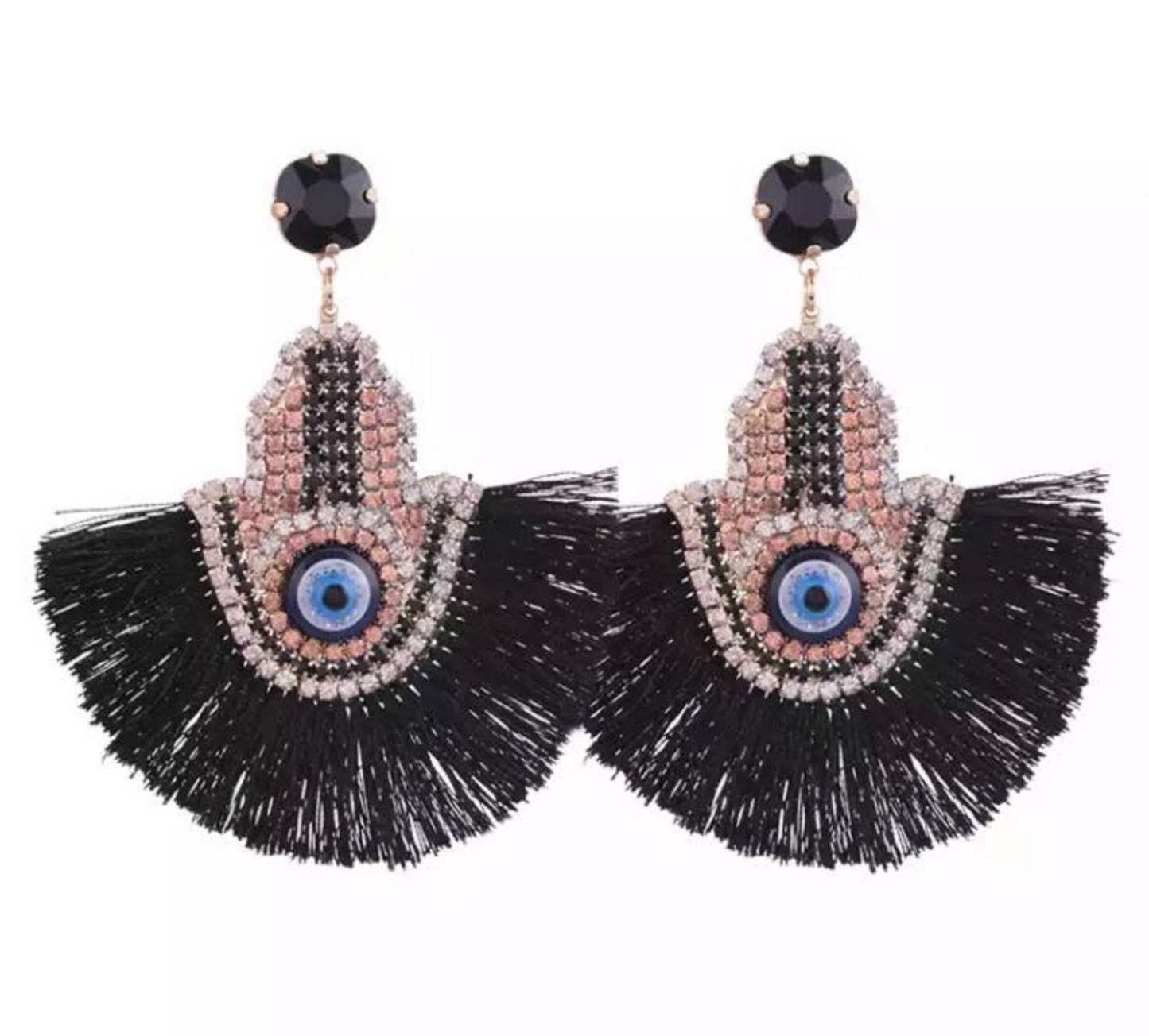 Evil Eye Tassel Earrings