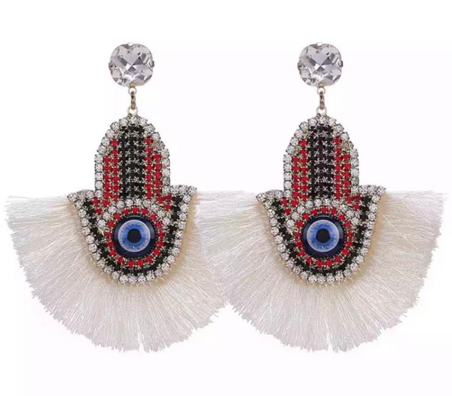 Evil Eye Tassel Earrings