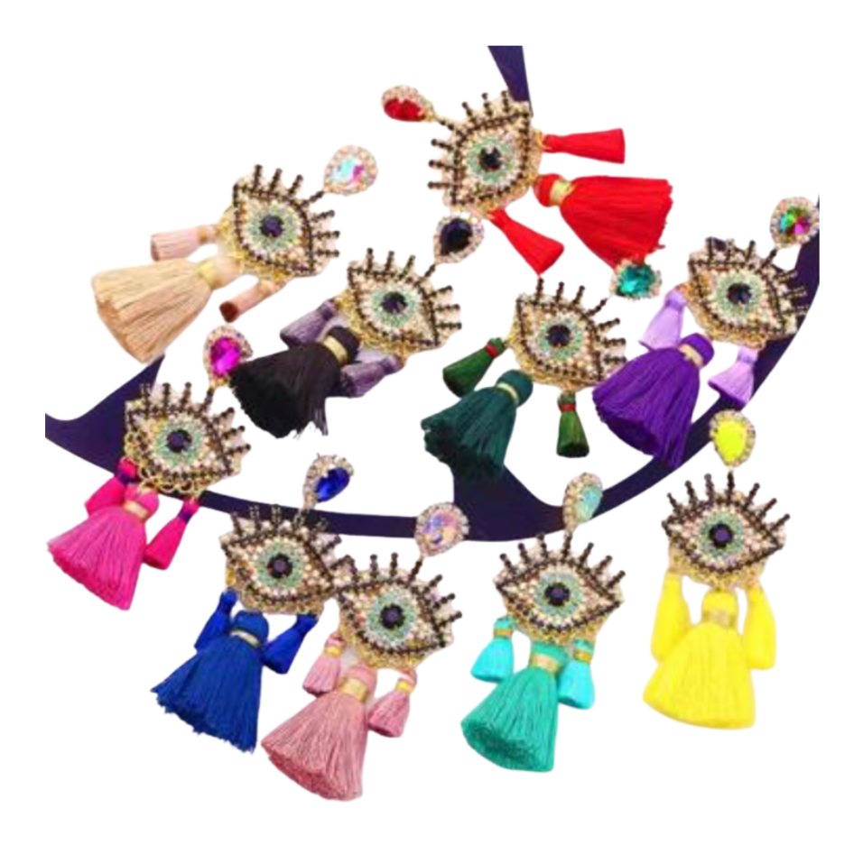 Evil Eye Tassel Earrings Collection 4
