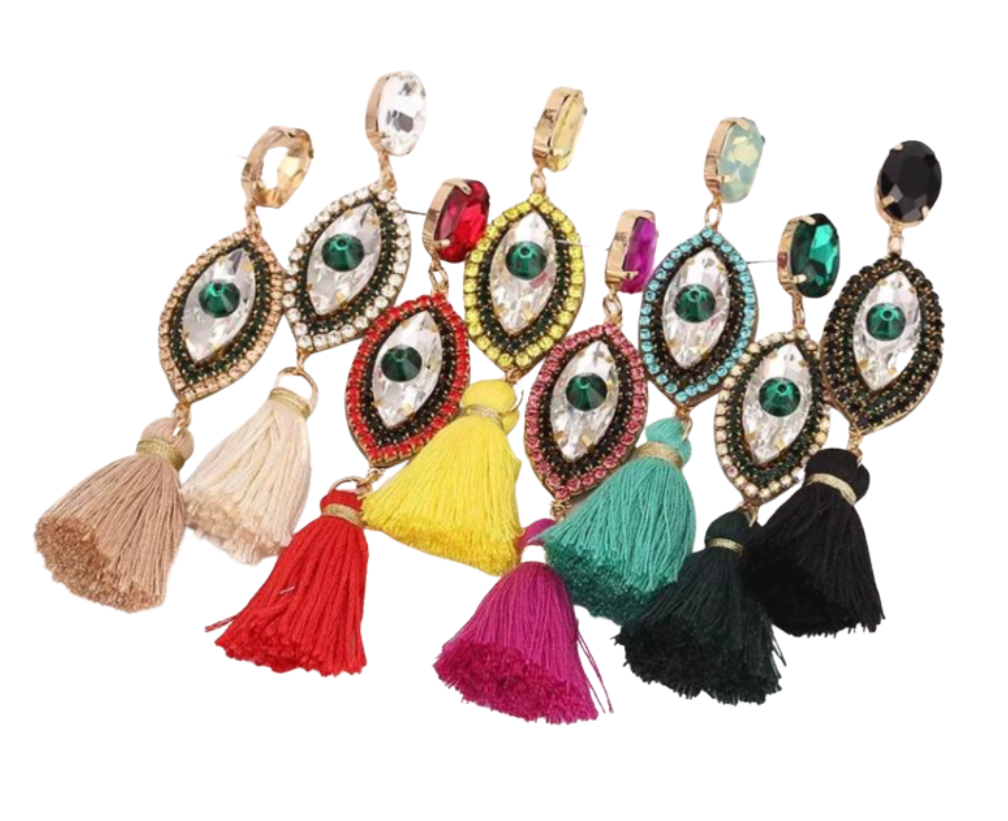 Evil Eye Tassel Earrings Collection 5 anvicandles