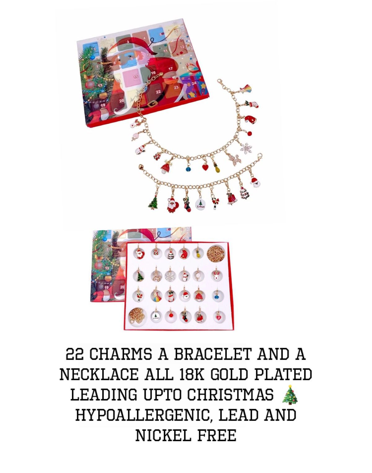 Christmas Charms Bracelet and Necklace