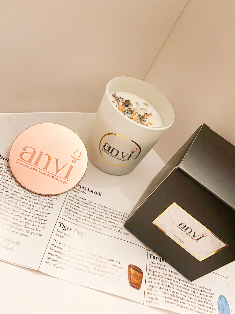 7 Chakra Healing Crystal Candle