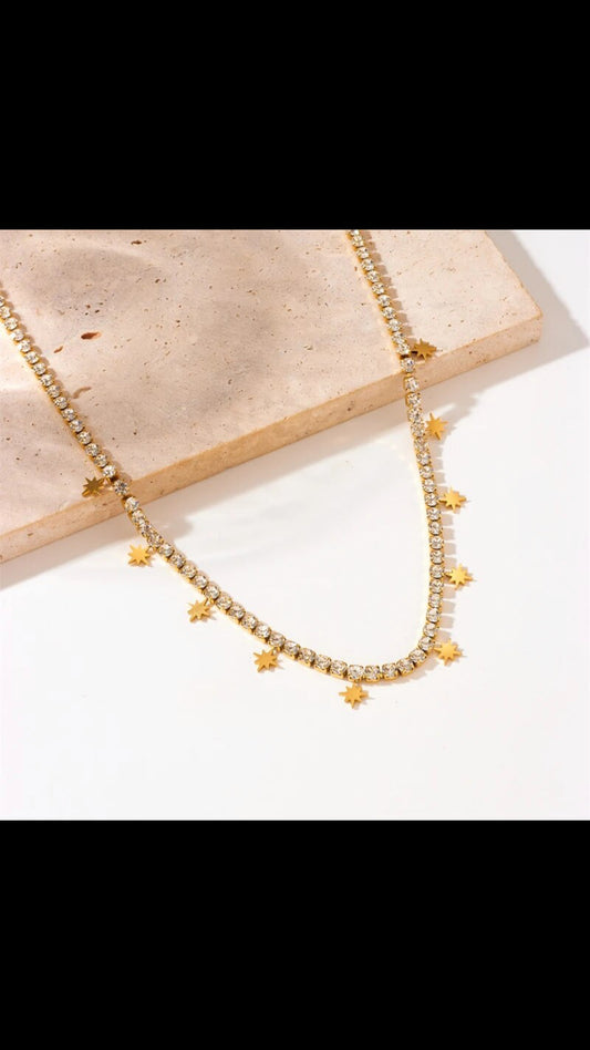 Crystal charm choker