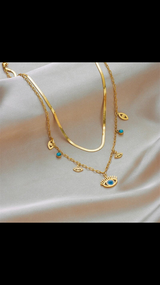 18K gold-plated charm necklace