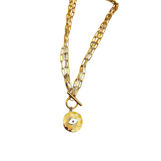 Golden Evil Eye Necklace