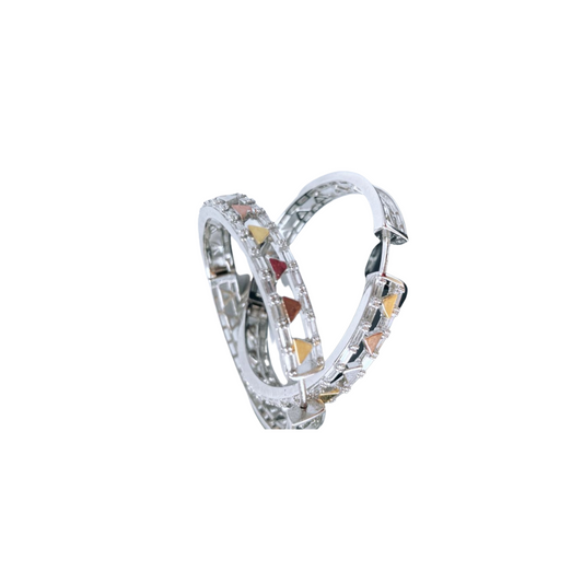 Akriti Collection - White Gold-Plated Hoop Earrings
